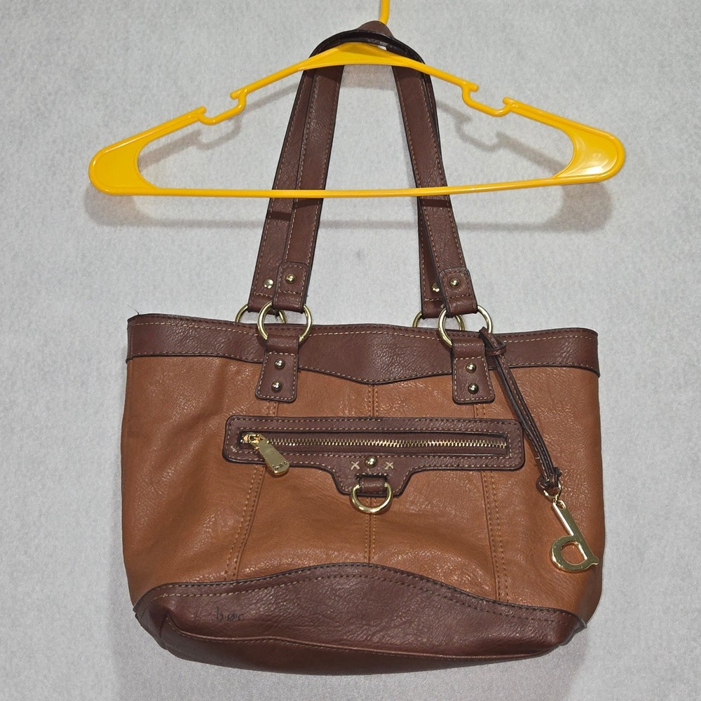 BOC Born Concept Two Tone Brown‎ Leather Shoulder Handbag Tote